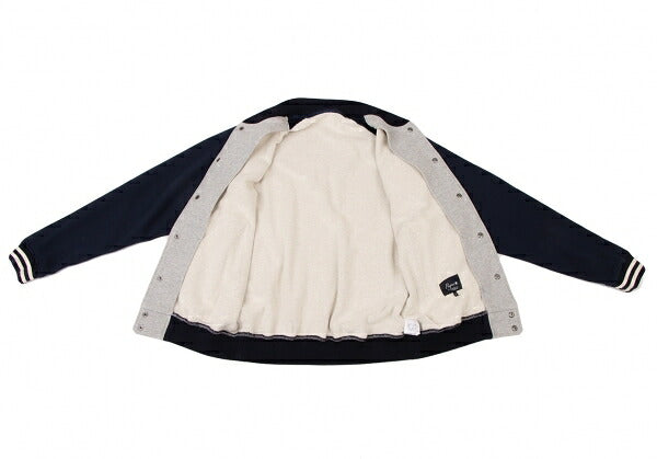Papas Logo Patch Varsity Jacket Grey Navy Size S