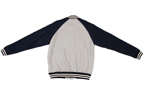Papas Logo Patch Varsity Jacket Grey Navy Size S