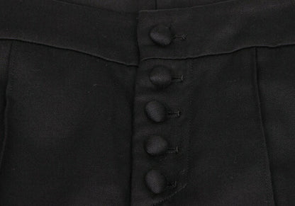 RED VALENTINO Covered Button Pintuck Pants Black Size 40