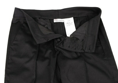 RED VALENTINO Covered Button Pintuck Pants Black Size 40