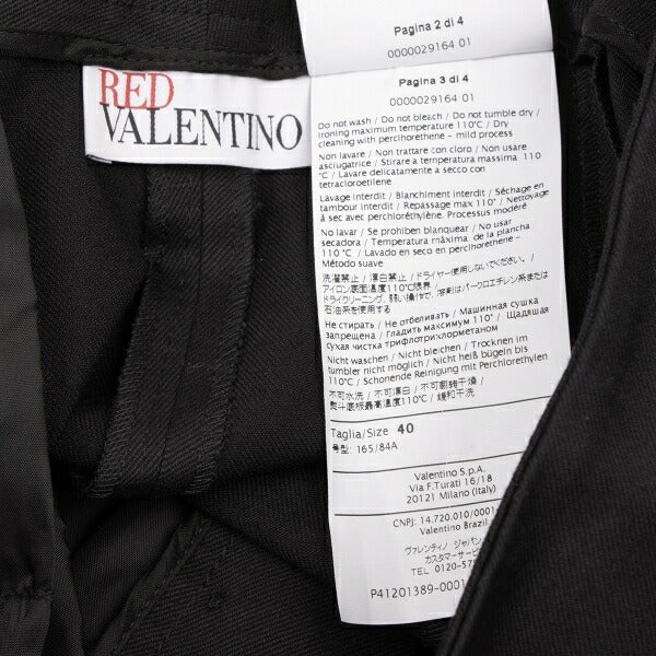 RED VALENTINO Covered Button Pintuck Pants Black Size 40