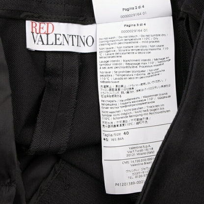 RED VALENTINO Covered Button Pintuck Pants Black Size 40