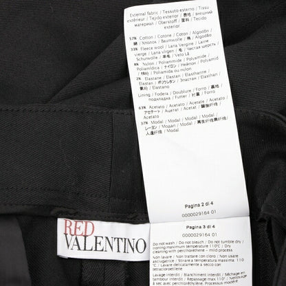 RED VALENTINO Covered Button Pintuck Pants Black Size 40