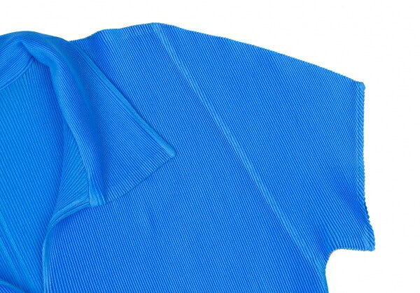 PLEATS PLEASE Mist Pleats Skipper Polo Blue Size 3