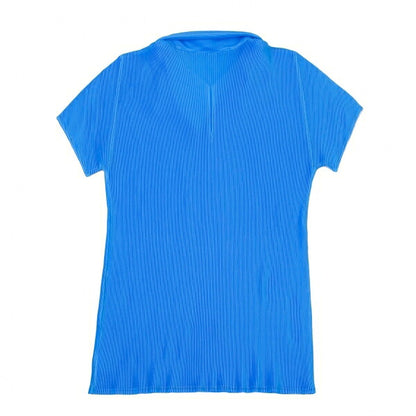 PLEATS PLEASE Mist Pleats Skipper Polo Blue Size 3
