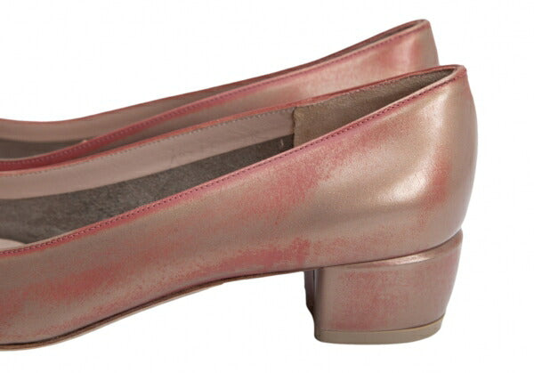 Salvatore Ferragamo Ribbon Leather Pumps Pink Gold Size 24CM