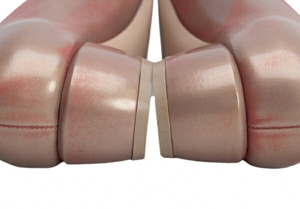 Salvatore Ferragamo Ribbon Leather Pumps Pink Gold Size 24CM