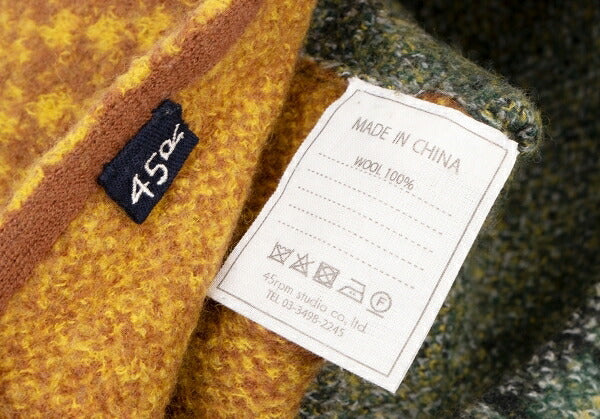 45rpm Wool Tartan Check Color Sweater Green/Yellow Size 0