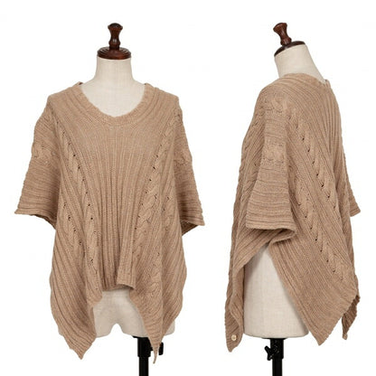 45rpm 45R Cotton Cable Knit Poncho Mocha Size M