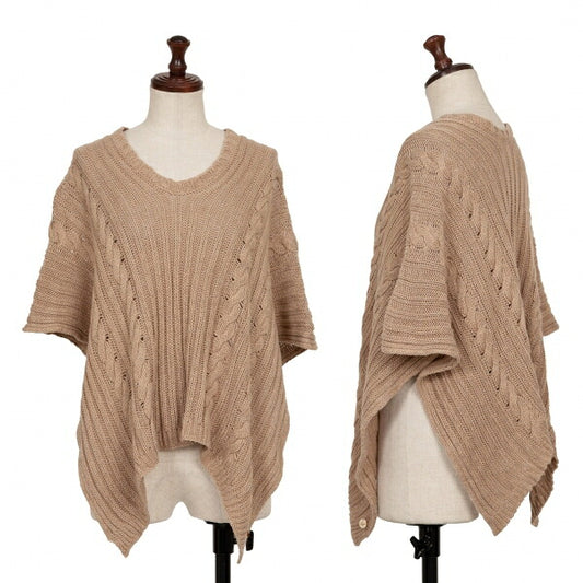 45rpm 45R Cotton Cable Knit Poncho Mocha Size M