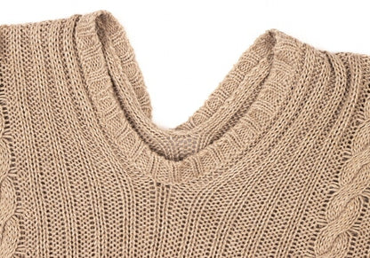 45rpm 45R Cotton Cable Knit Poncho Mocha Size M