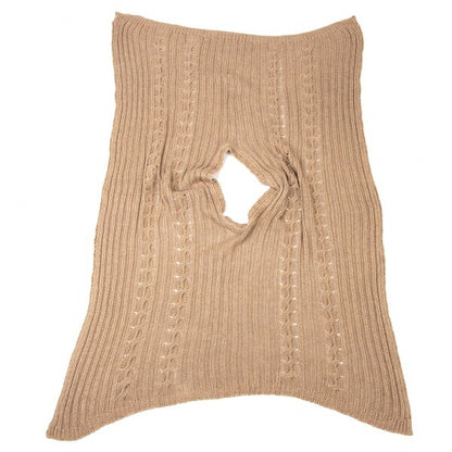 45rpm 45R Cotton Cable Knit Poncho Mocha Size M