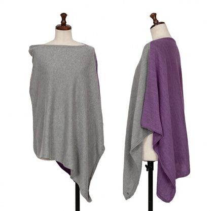 45rpm Bicolor Asymmetric Knit Poncho P/LG Size M