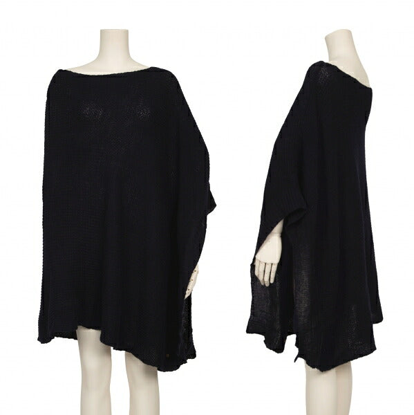 45rpm 45R Wool Irregular Knit Poncho Navy
