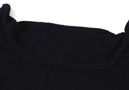 45rpm 45R Wool Irregular Knit Poncho Navy
