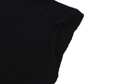 45rpm 45R Wool Irregular Knit Poncho Navy