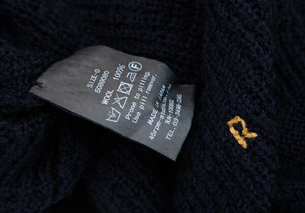 45rpm 45R Wool Irregular Knit Poncho Navy
