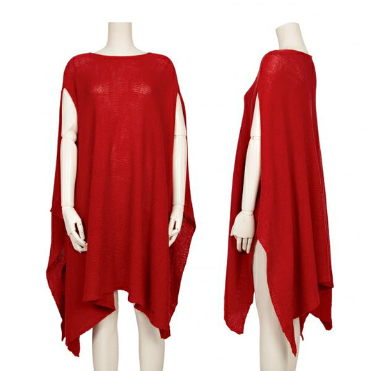 45rpm Knit Poncho Red Size M