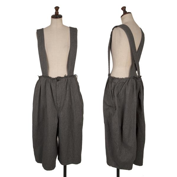 BLACK COMME des GARCONS Cut-Off Stripe Pants Gray Size S