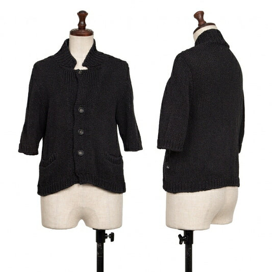 45rpm Cotton Short Sleeve Knit Jacket Black Size 2