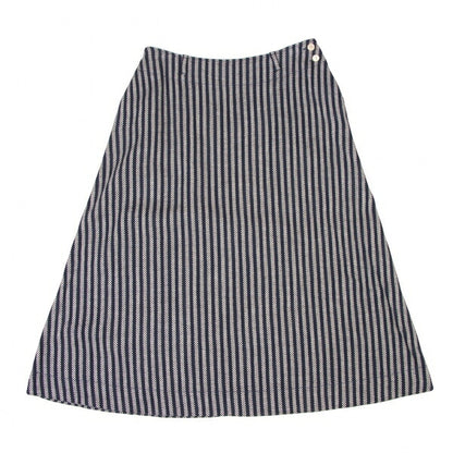 45rpm Indigo Dyed Stripe Weave Midi Skirt Blue Size 2