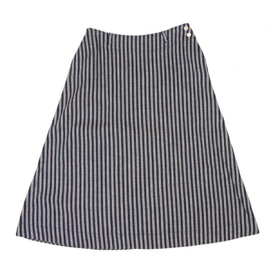 45rpm Indigo Dyed Stripe Weave Midi Skirt Blue Size 2