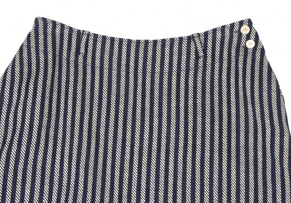 45rpm Indigo Dyed Stripe Weave Midi Skirt Blue Size 2