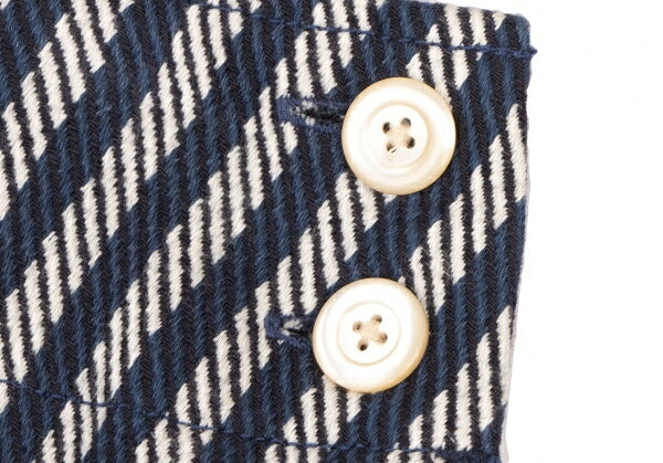 45rpm Indigo Dyed Stripe Weave Midi Skirt Blue Size 2