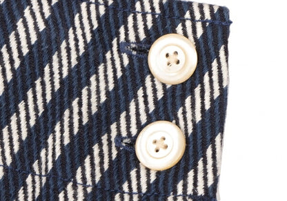 45rpm Indigo Dyed Stripe Weave Midi Skirt Blue Size 2