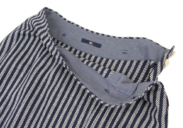 45rpm Indigo Dyed Stripe Weave Midi Skirt Blue Size 2