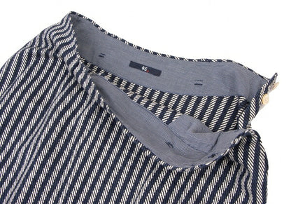 45rpm Indigo Dyed Stripe Weave Midi Skirt Blue Size 2