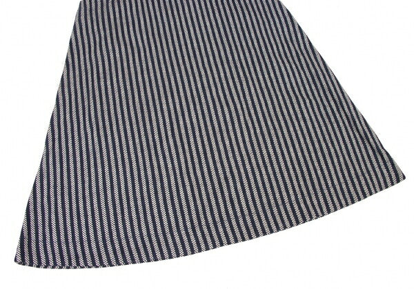 45rpm Indigo Dyed Stripe Weave Midi Skirt Blue Size 2