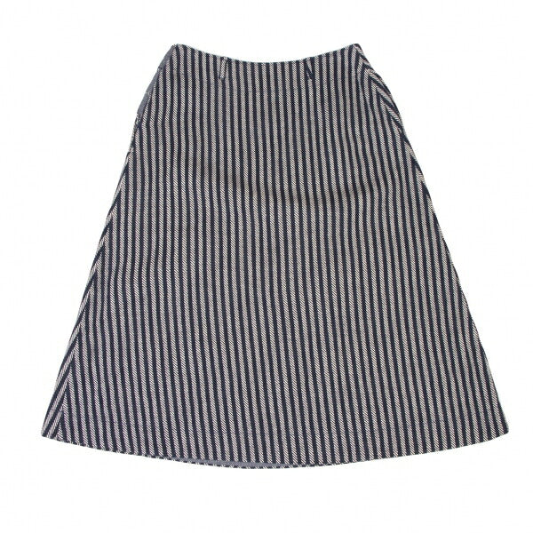 45rpm Indigo Dyed Stripe Weave Midi Skirt Blue Size 2