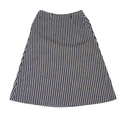 45rpm Indigo Dyed Stripe Weave Midi Skirt Blue Size 2