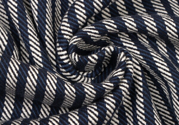 45rpm Indigo Dyed Stripe Weave Midi Skirt Blue Size 2