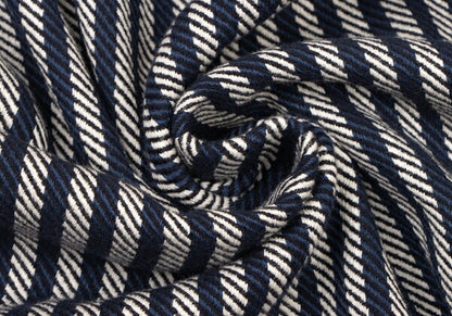 45rpm Indigo Dyed Stripe Weave Midi Skirt Blue Size 2