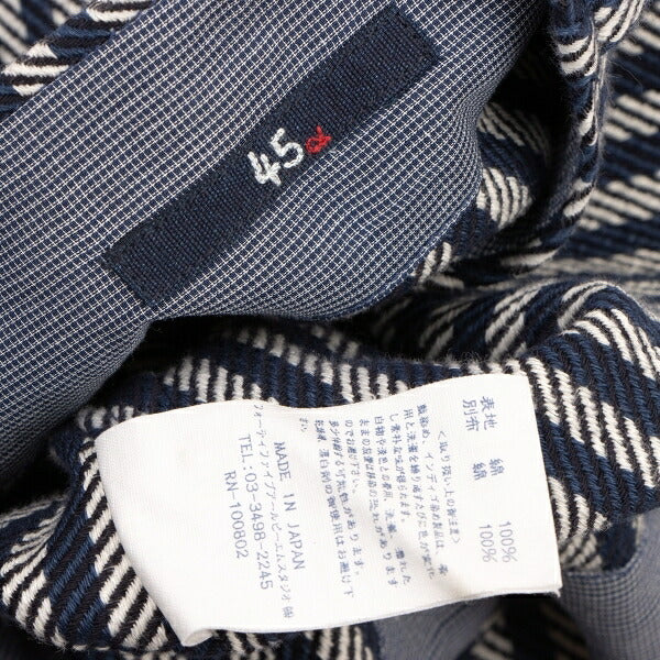45rpm Indigo Dyed Stripe Weave Midi Skirt Blue Size 2