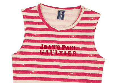 Jean's Paul GAULTIER Cotton Logo Stripe Pink White Size M