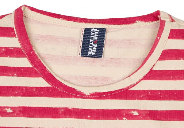 Jean's Paul GAULTIER Cotton Logo Stripe Pink White Size M