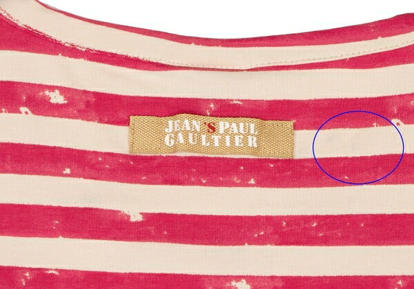 Jean's Paul GAULTIER Cotton Logo Stripe Pink White Size M