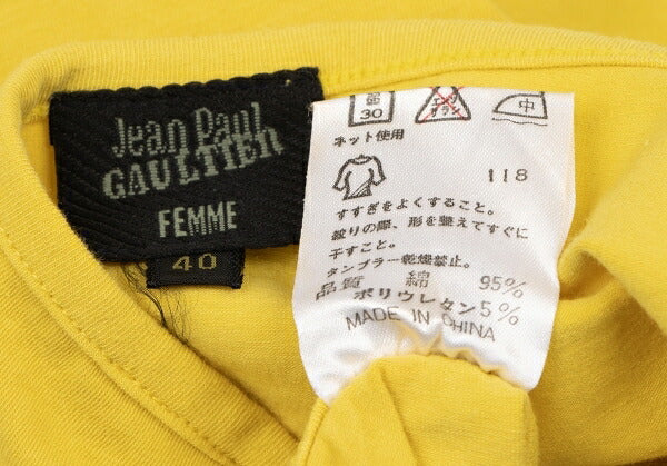 Jean Paul GAULTIER FEMME Cotton Camisole Yellow Size 40
