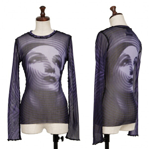 Jean Paul GAULTIER FEMME Geometric Face Top Black Size 40