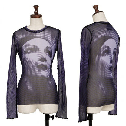 Jean Paul GAULTIER FEMME Geometric Face Top Black Size 40