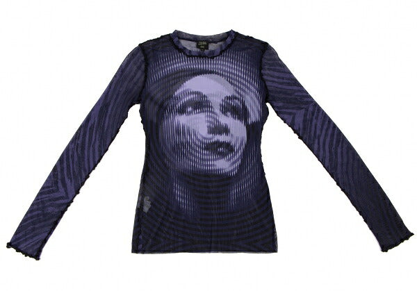 Jean Paul GAULTIER FEMME Geometric Face Top Black Size 40