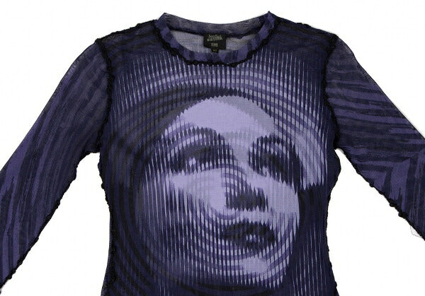 Jean Paul GAULTIER FEMME Geometric Face Top Black Size 40