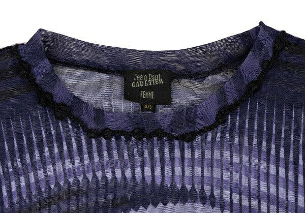 Jean Paul GAULTIER FEMME Geometric Face Top Black Size 40