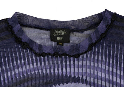 Jean Paul GAULTIER FEMME Geometric Face Top Black Size 40
