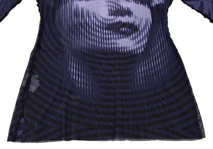 Jean Paul GAULTIER FEMME Geometric Face Top Black Size 40