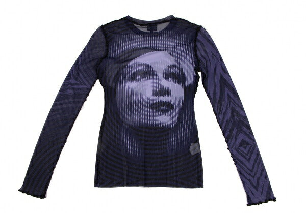 Jean Paul GAULTIER FEMME Geometric Face Top Black Size 40