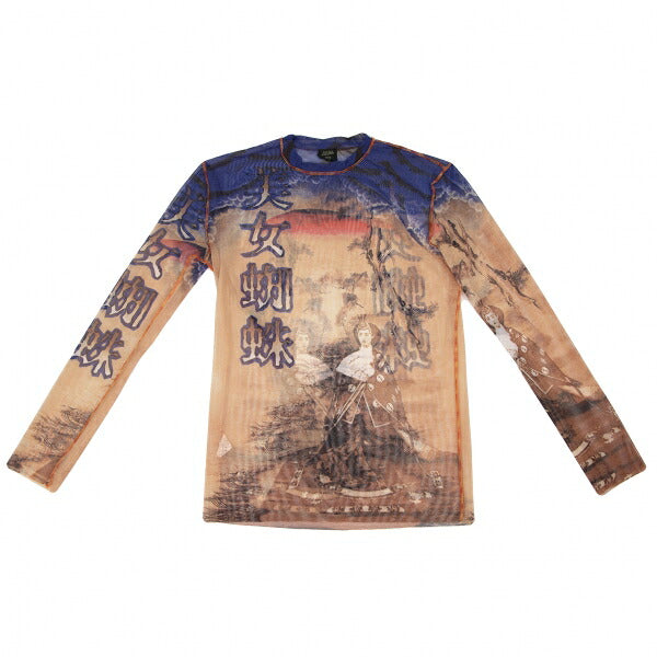 Jean Paul GAULTIER HOMME Spider Print Power Net Top Size 48